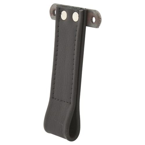 Door pull strap black leather - pull,
