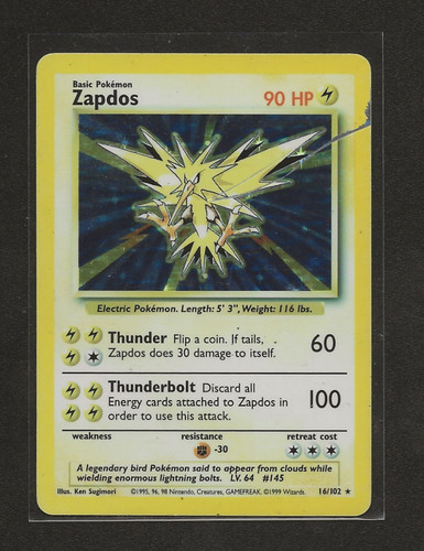 Pokemon card zapdos base - -,