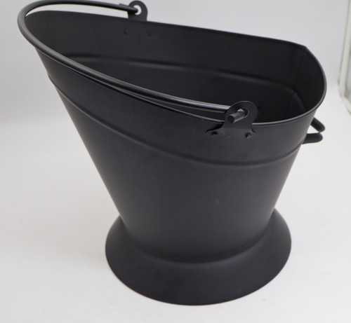 Matt black metal coal bucket - black,