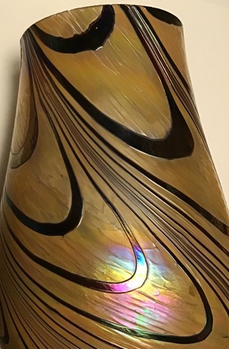 Vintage iridescent swirl glass - vintage,