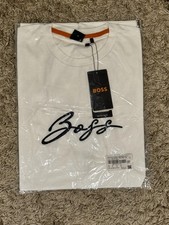 HUGO BOSS Men’s Cotton Jersey Regular Fit T-Shirt with Script Logo, XMAS SALE RP