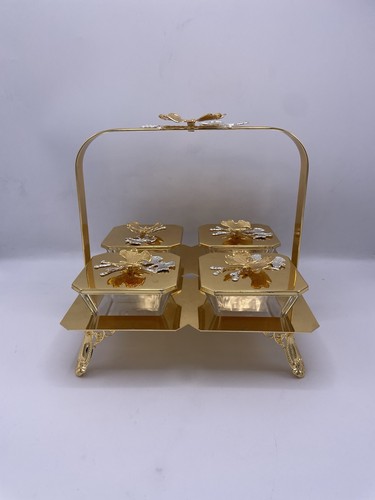 Gold 4pcs dry fruit - , tray