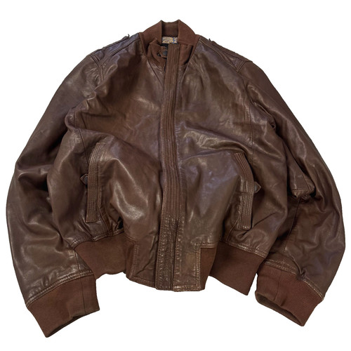 Vintage leather bomber jacket - leather,