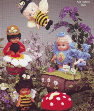 Knitting pattern copy 1418.   Dolls clothes for 4 inch impkin/cindy dolls.  DK