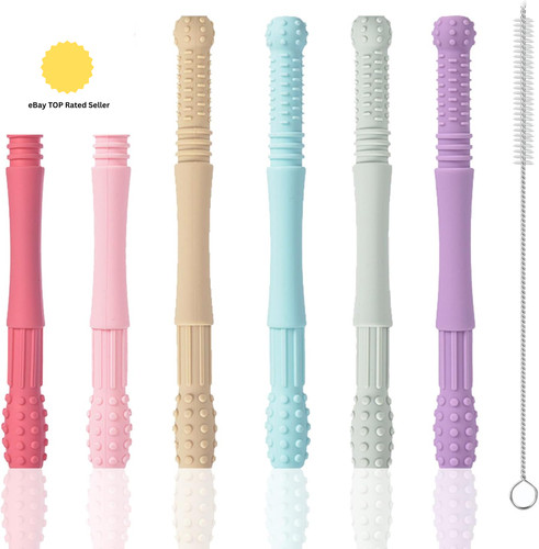 Silicone baby teether tubes 6 - silicone,