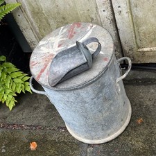 VINTAGE METAL STORAGE BIN WITH