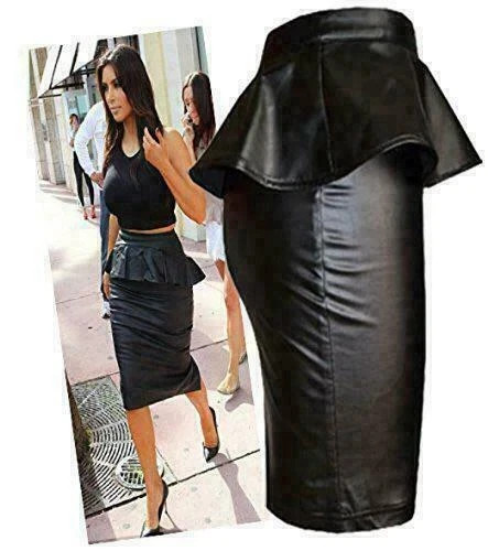 Womens pvc black wet look - look, band