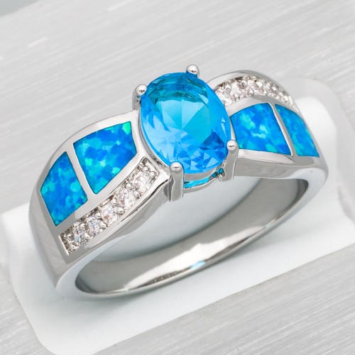 6x8 oval simulated - 6x8, blue