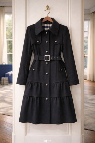 Burberry blue label black coat - blue,
