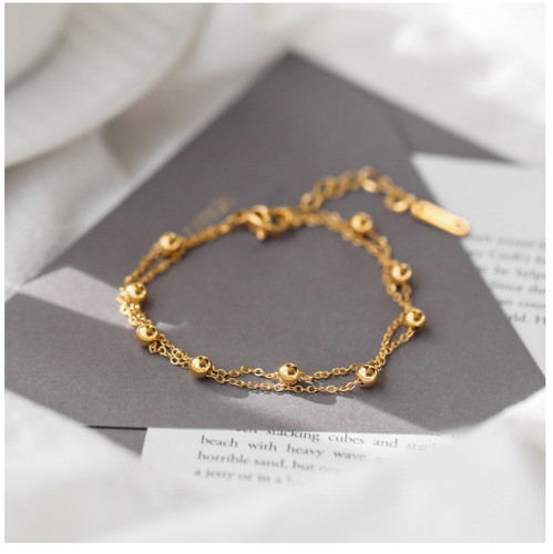 18ct gold plated double layer - gold-plated,