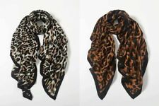 Leopard Print with Border Scarf Classic Gorgeous High Quality Women Shawl Wrap