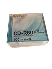 TDK CD-R80 - 700MB - 80Min - 52x Speed - 8 Blank Recordable Disks - New