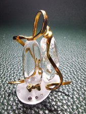 Swarovski Crystal Memories Ballet Slippers Shoes Gold Plated Retired Collectable