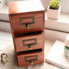 Mini Desktop Wooden Chest of 3