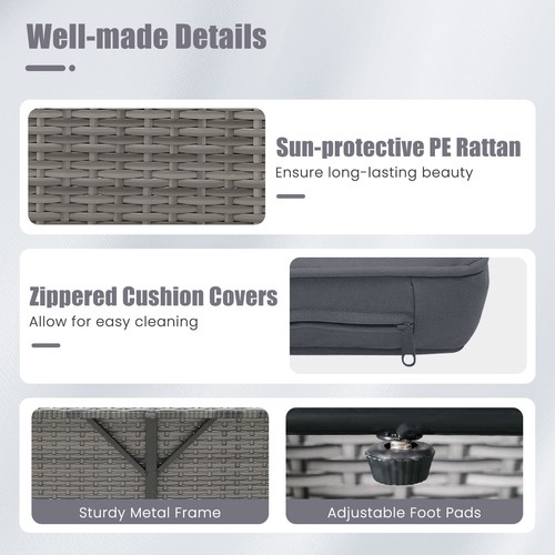 Wicker outdoor daybed - pe, with