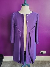 Alberta Ferretti Cocoon Ladies Waffle Knit Coat Purple Size 10 Rrp £1400 