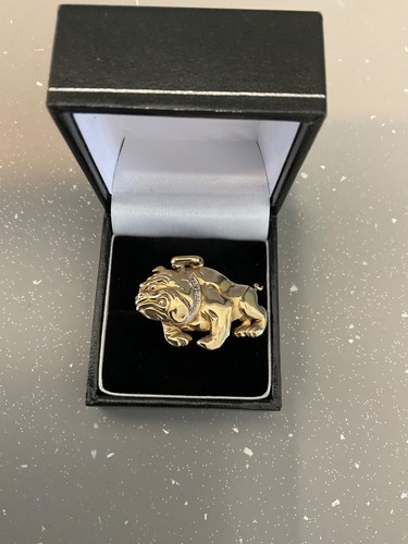 9ct gold bulldog - bulldog, pendant