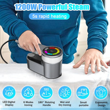 Portable Travel Clothes Steamer 1200W Mini Handheld Steam Iron Fast Heat Up.