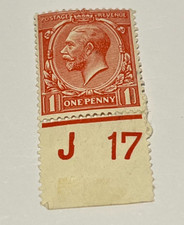 L329 GB George V SG357 1d RED J17 CONTROL,  Heavily Mounted Mint ROYAL CYPHER
