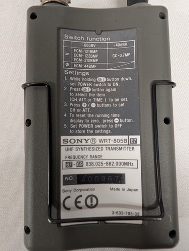 Sony wrt 805 - wrt-805, uhf