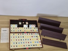 Vintage Rummy-O Tile Game In Faux Leather Carry Case w/Instructions. Incomplete.