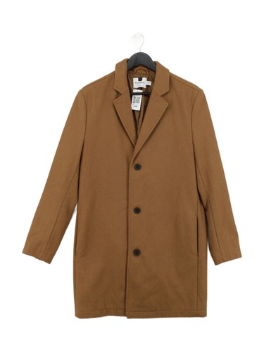 Topman men coat tan wool - m,