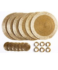 4pc Gold Beaded Coasters &