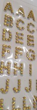 Diamante Letters Alphabet Self Adhesive Stickers 1 cm tall - Pack of 2