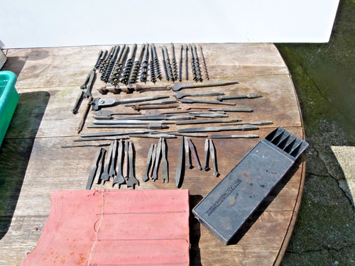 Vintage wood drill bits twist - drill,
