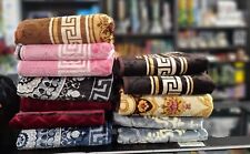 Washable Soft Polyester Warm Rugs Versace For Living/Bedroom Black 190x280cm