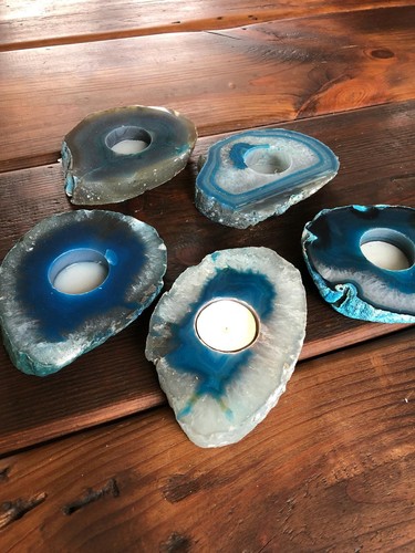Large teal agate slice - large,