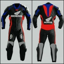 Black CBR Honda Motorbike MotoGP Racing Leather-Suit AVAILABLE IN ALL SIZE