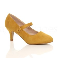WOMENS LADIES LOW MID HEEL