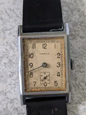VINTAGE - PIERCE  - TANK STYLE  -WRISTWATCH - MISSING  HANDS - NOT GOING