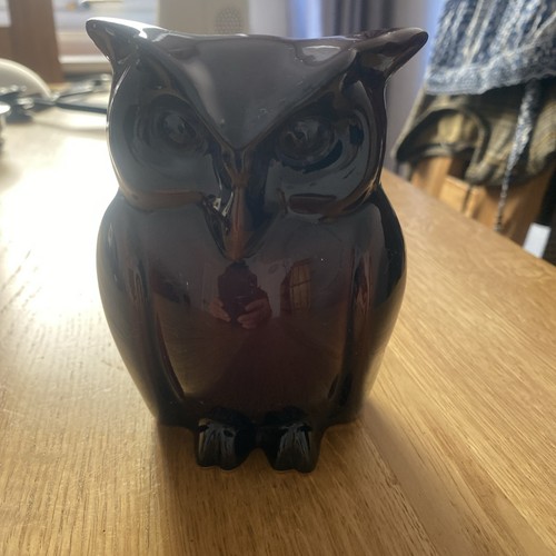 Ceramic owl figurine dark - ceramic,