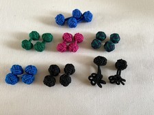 7 PAIRS  OF SILK FABRIC KNOT CUFFLINKS FOR DOUBLE / FRENCH CUFFS