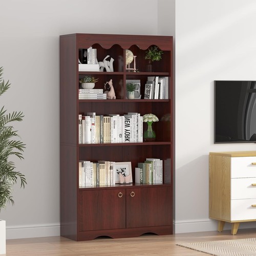 Tall bookshelf with - bookshelf,