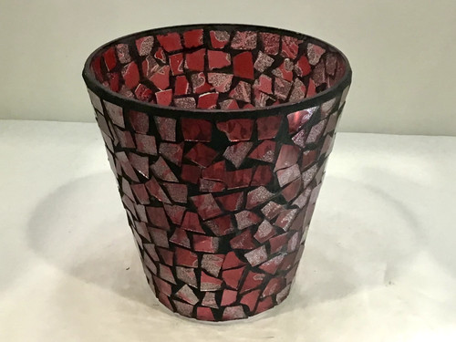 Red glitter mosaic glass - red,