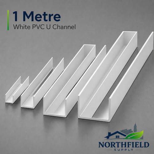 Pvc white channel trim 1m - pvc,