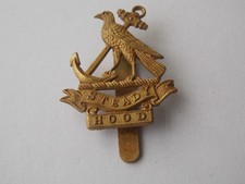 WW1, Royal Naval Division, Hood, Cap Badge.