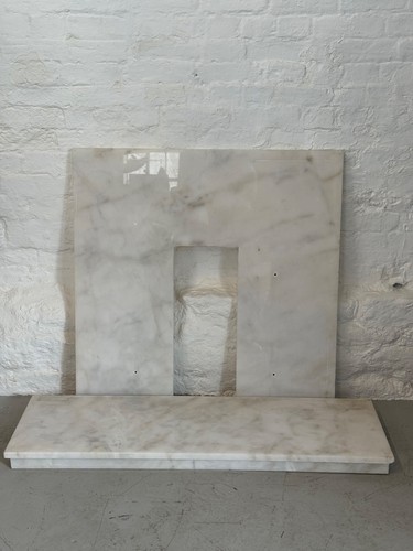 White marble fireplace - white,