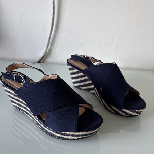 Navy wedge sandals - m&co,
