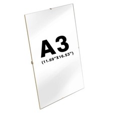 A3 Clip Frame Frameless Styrene Front Photo Picture Frames Wall Art Display Gift