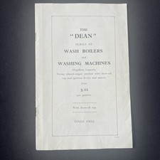 Vintage Wash Boiler Catalogue The Dean Series of Wash Boilers & Washing Machines