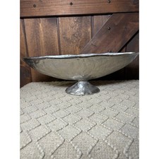 Footed pewter bowl, oval