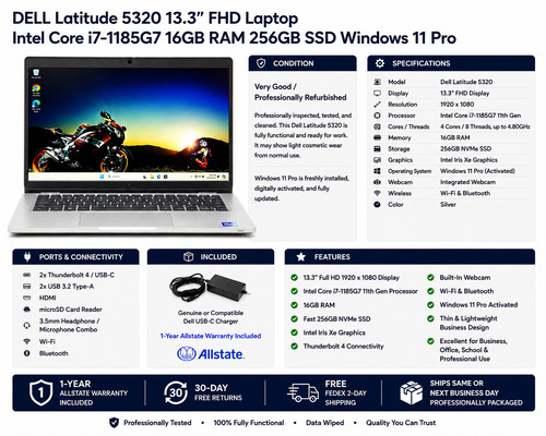 Dell latitude 5320 fhd - dell, 13.3"