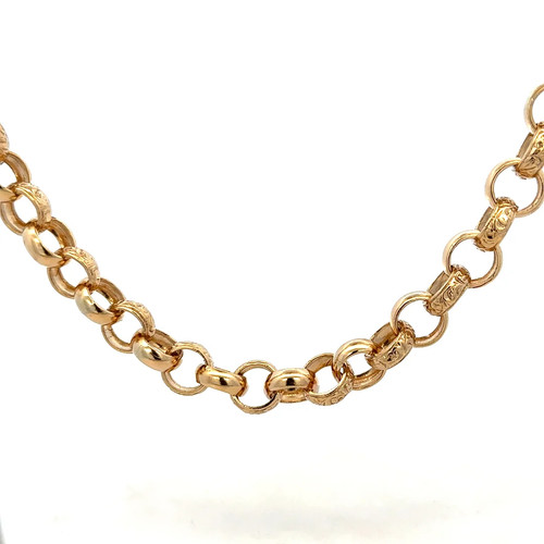 9ct yellow gold belcher - , chain