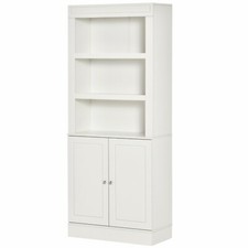 itzcominghome Tall Kitchen Pantry Rustic white Cupboard Storage Cabinet Dresser