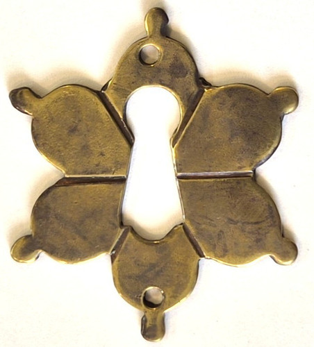 Brass escutcheon petal key