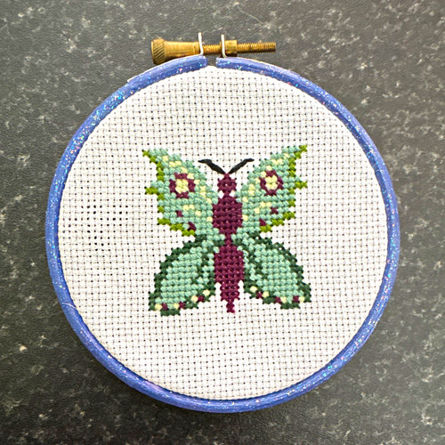 Butterfly framed cross stitch - butterfly,
